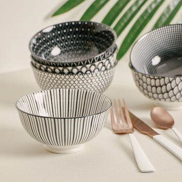 6 Piece Ava 12cm Ceramic Rice Bowl Set